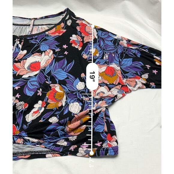 Free People Oversized Top Women's M Pink Keyhole Twist Front Tie Sleeve Cut Out - Picture 8 of 8